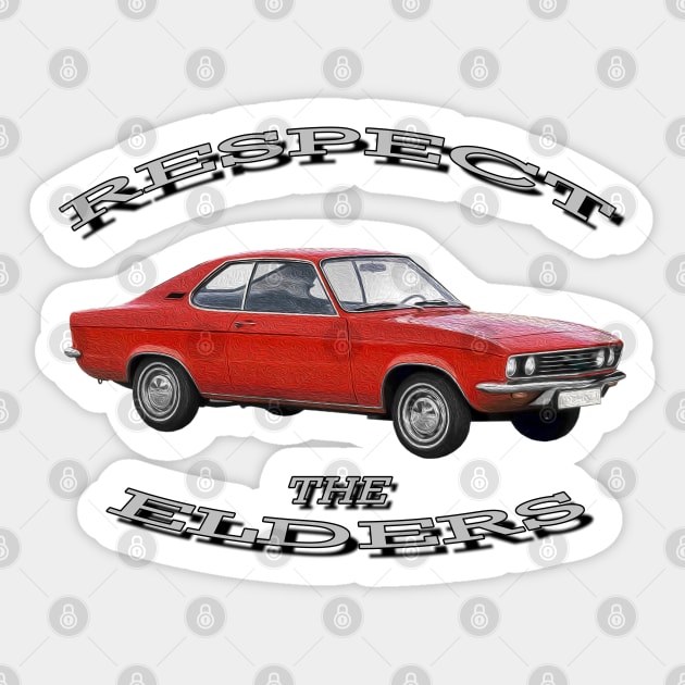 Opel Manta 'Respect The Elders' Sticker by CarEnthusast